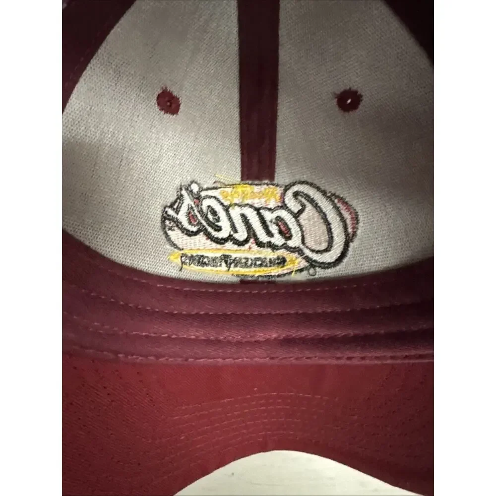 Raising Canes Snapback Trucker Hat Burgundy Adjustable Mesh Employee‎ Cap